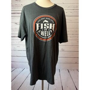 Simms Fishing T-Shirt Large Gray You Get One Life Fish It Well Graphic Tee Shirt